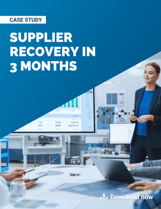 Case study — Supplier recovery in 3 months