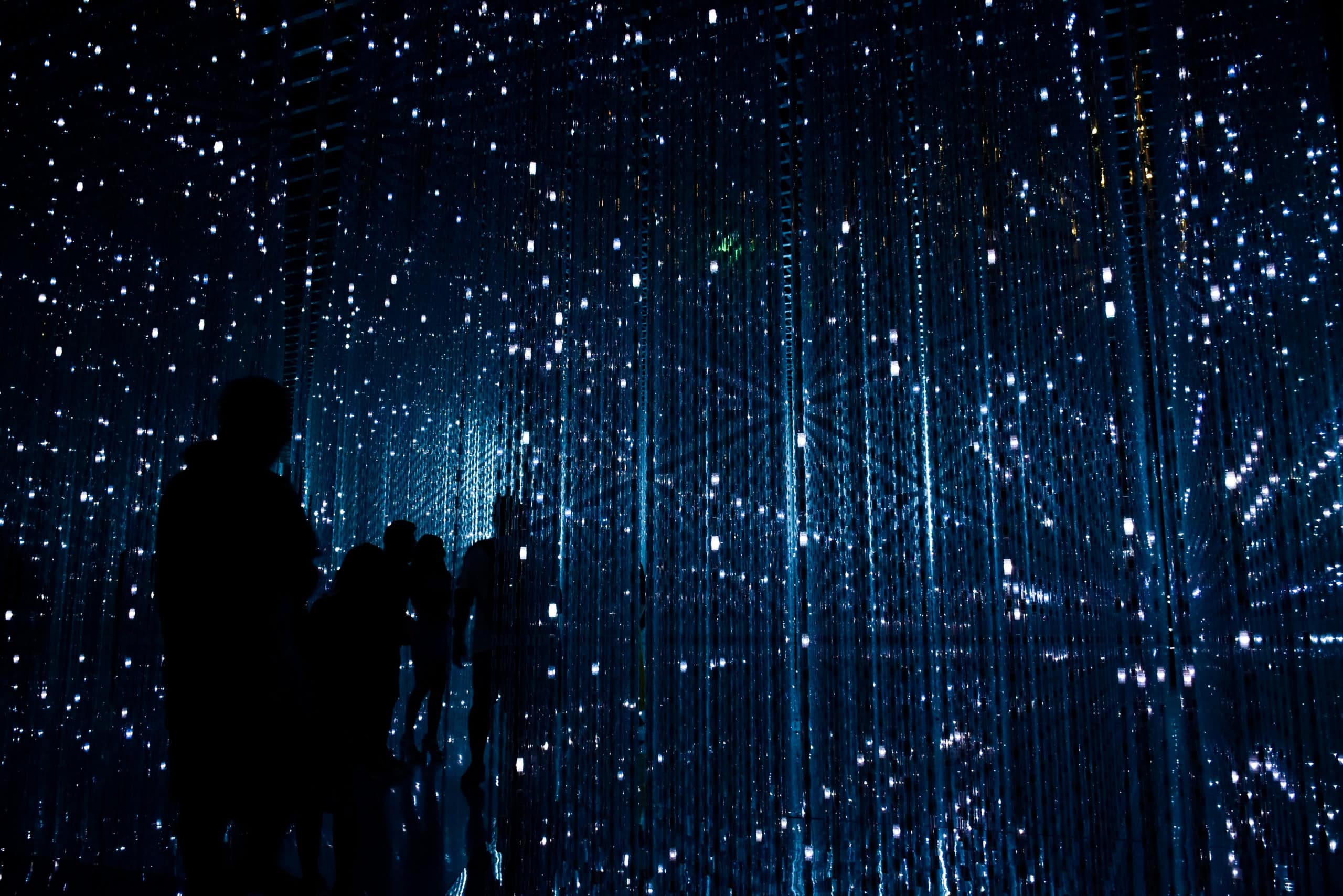 light show with dark background